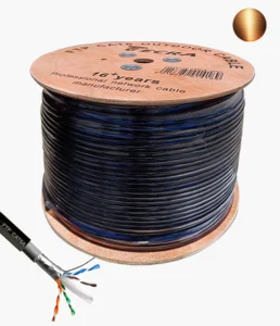 Bobina Cable Red FTP Cat6A Exterior Blindado Triple Chaqueta Puro Cobre 305M