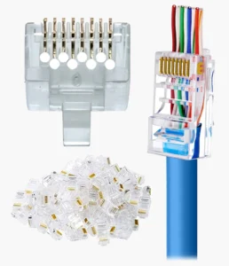 Conectores Red Cat6 Rj-45 Passthrough Paquete 100 Unidades
