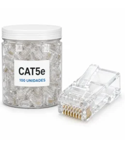 Conectores RJ45 Cat5e Estándar UTP – Bote de 100 Unidades