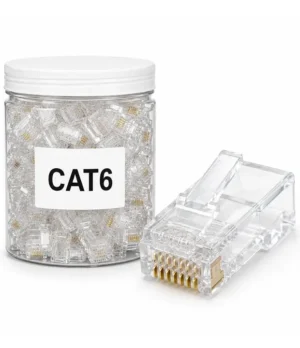Conectores RJ45 Cat6 Estándar UTP – Bote de 100 Unidades