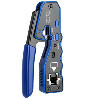 Ponchadora Crimpadora RJ45 Azul Tipo Lagarto T3